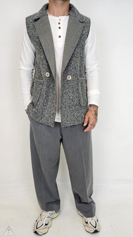 Gilet lana cotta grigio