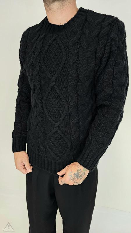 Maglione rombo nero